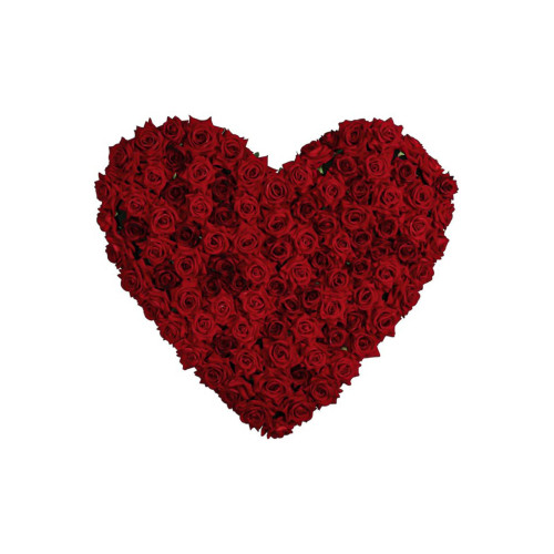 Decoraci&oacute;n de pared coraz&oacute;n de rosas rojas 70 cm x 63 cm