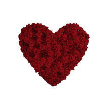 Decoración de pared corazón de rosas rojas 70 cm x 63 cm