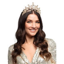 Diadema real metálica oro rosa para adulto