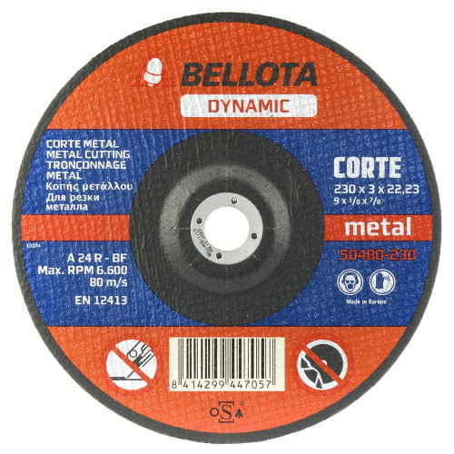 Disco abrasivo dynamic Bellota corte metal 230 50400
