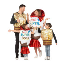Disfraz de familia de dulces dorados y bombones