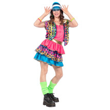 Disfraz kitsch de pantera multicolor para mujer