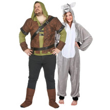 Disfraz de pareja de ogro y burro adulto talla grande