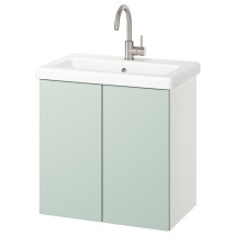 ENHET / TVÄLLEN Mueble con puertas, lavabo y grifo - blanco/...