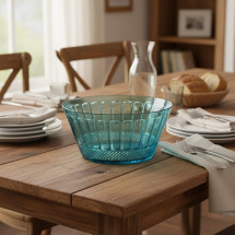 Ensaladera Gaia Quid diseño facetado poliestireno azul Ø25 c...