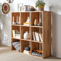 Estanteria Libreria de madera maciza de roble Regal 3x3 | No...