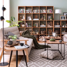 Estanteria Libreria de madera maciza de roble Regal 5x5 | No...