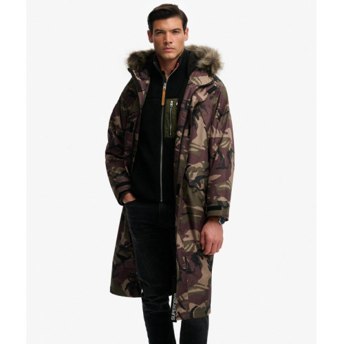 Everest Superdry Robe Impermeable con Pelo Sint&eacute;tico