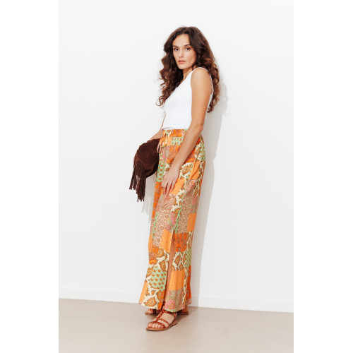 Falda larga patchwork