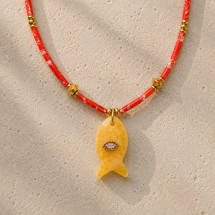 Fishy necklace Yellow