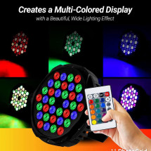 Foco PAR LED RGB 36x1,5W DMX - 12 Rojos + 12 Verdes + 12 Azu...