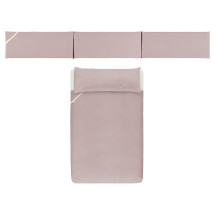Funda nórdica más protector para minicuna plain rosa vintage