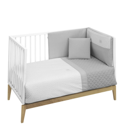 Funda n&oacute;rdica con protector para cuna de 60 Fresco gris