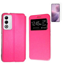 Funda Oppo A5 2025 (6.67) Rosa Libro Ventana + Protector de ...