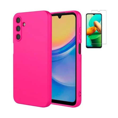 Funda Samsung Galaxy A17 5G (6.7) Fucsia Tpu Lisa Silicona Gel Premium + Protector de Pantalla Cristal Templado 9H