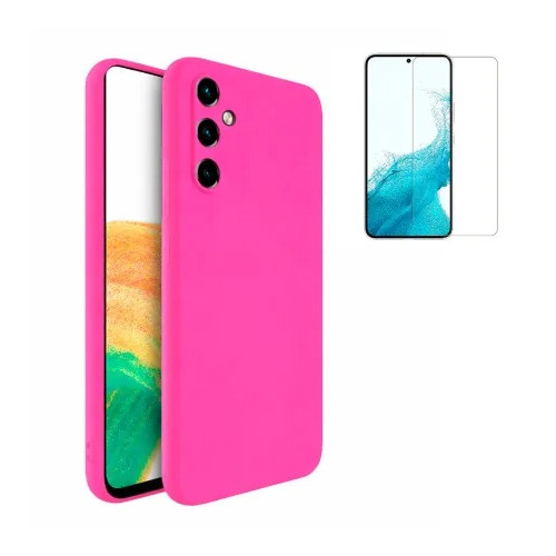 Funda Samsung Galaxy A37 5G (6.7) Fucsia Tpu Lisa Silicona Gel Premium + Protector de Pantalla Cristal Templado 9H