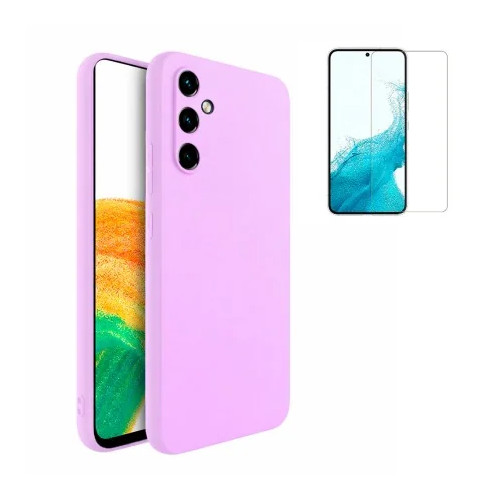 Funda Samsung Galaxy A37 5G (6.7) Morado Tpu Lisa Silicona Gel Premium + Protector de Pantalla Cristal Templado 9H