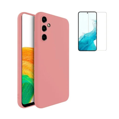 Funda Samsung Galaxy A37 5G (6.7) Rosa Tpu Lisa Silicona Gel Premium + Protector de Pantalla Cristal Templado 9H