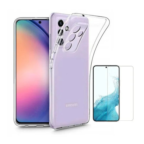 Funda Samsung Galaxy A37 5G (6.7) Transparente Tpu Lisa Silicona Gel Premium + Protector de Pantalla Cristal Templado 9H