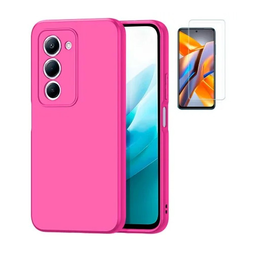 Funda Xiaomi Redmi 15 4G (6.9) Fucsia Tpu Lisa Silicona Gel Premium + Protector de Pantalla Cristal Templado 9H
