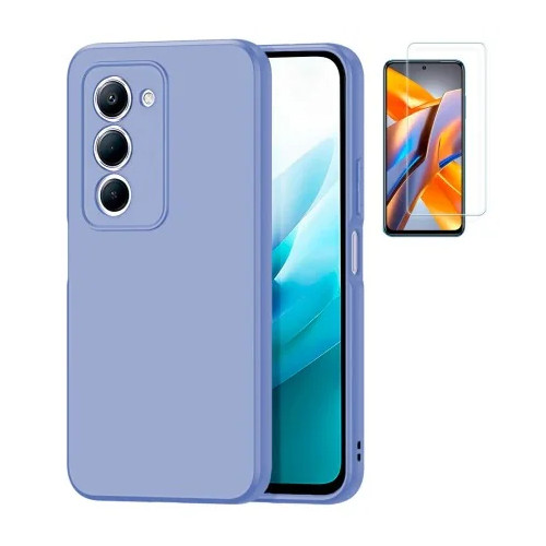 Funda Xiaomi Redmi 15 4G (6.9) Morado Tpu Lisa Silicona Gel Premium + Protector de Pantalla Cristal Templado 9H