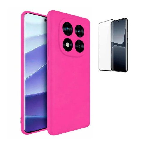 Funda Xiaomi Redmi Note 15 5G (6.77) Fucsia Tpu Lisa Silicona Gel + Protector de Pantalla 3D Curvado Completo