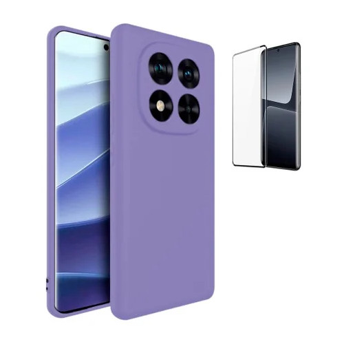 Funda Xiaomi Redmi Note 15 5G (6.77) Morado Tpu Lisa Silicona Gel + Protector de Pantalla 3D Curvado Completo
