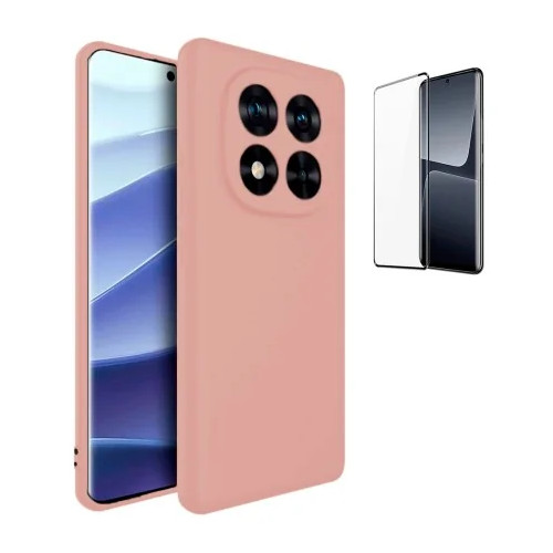 Funda Xiaomi Redmi Note 15 5G (6.77) Rosa Tpu Lisa Silicona Gel + Protector de Pantalla 3D Curvado Completo