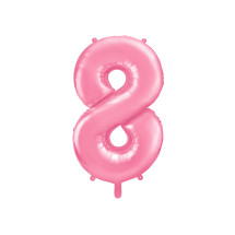 Globo foil "8" en rosa 86 cm