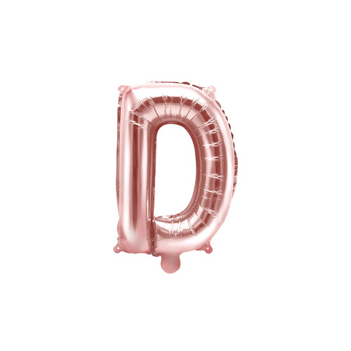 Globo foil letra D oro rosa