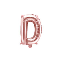 Globo foil letra D oro rosa