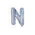 Globo foil letra N plateado con purpurina