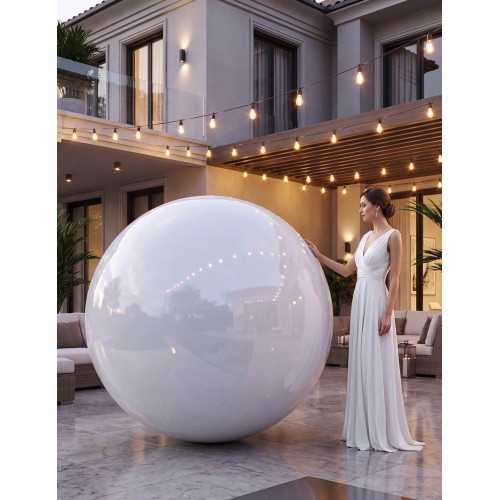 Globo gigante bola de espejo blanca 150 cm