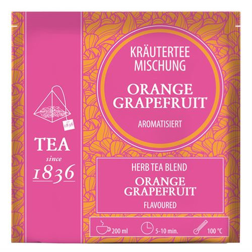 Infusi&oacute;n de Hierbas con Naranja y Pomelo, Caja de 50 P&iacute;ramides de T&eacute; en Bolsas