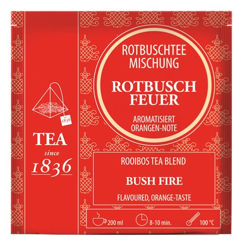 Infusi&oacute;n Rooibos sabor naranja, Caja de 50 P&iacute;ramides en Bolsas