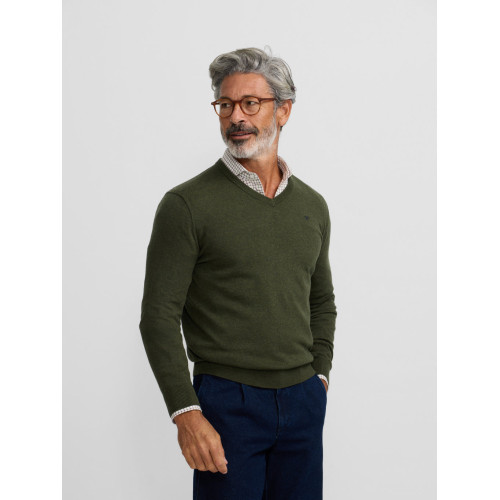 Jersey classic cuello pico verde