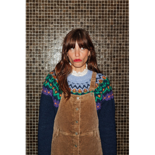 Jersey jacquard cuello redondo