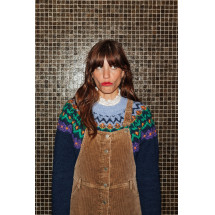 Jersey jacquard cuello redondo