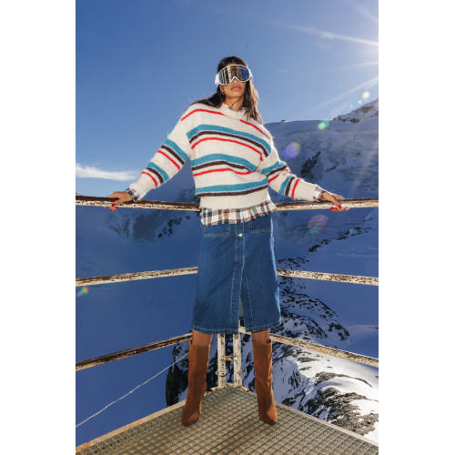 Jersey de rayas cuello redondo