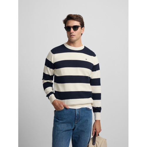 Jersey SB rayas marino crema