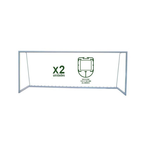 Juego Porter&iacute;as F&uacute;tbol 11 Trasladables - Aluminio Oval