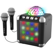 Karaoke con 2 Microfonos, Luces y Leds Disco