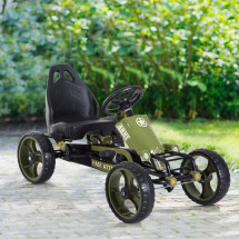 Kart infantil a pedales Homcom con asiento regulable +3A verde 61x105x54 cm