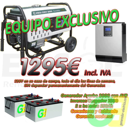 Kit Alternativo Fin de Semana (sin paneles fotovoltaicos)