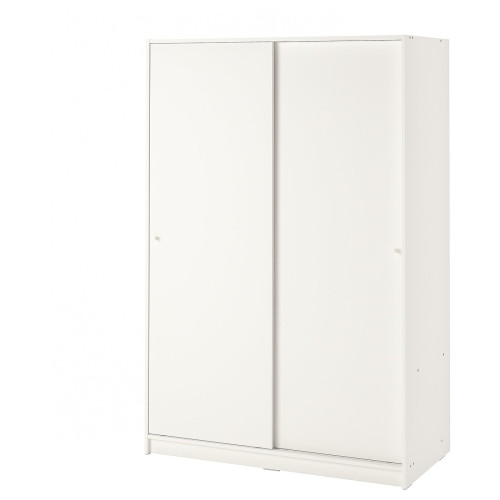 KLEPPSTAD Armario con puertas correderas - blanco 117x176 cm