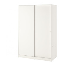 KLEPPSTAD Armario con puertas correderas - blanco 117x176 cm