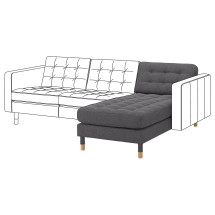 LANDSKRONA Chaiselongue, módulo adicional - Gunnared gris os...