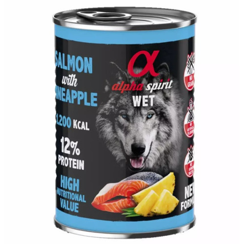 Lata Alpha Spirit Grain Free Salmon y Pi&ntilde;a 400gr