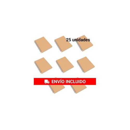 Libretas kraft para apuntes  set 25 unidades