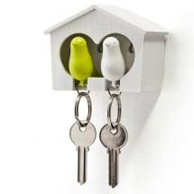 Llavero de Gorri&oacute;n - Casita doble - Blanca